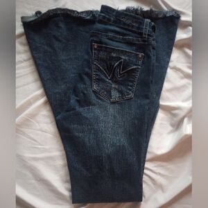 Size 27 Grace In LA Buttonfly Bell-bottoms With Fraying